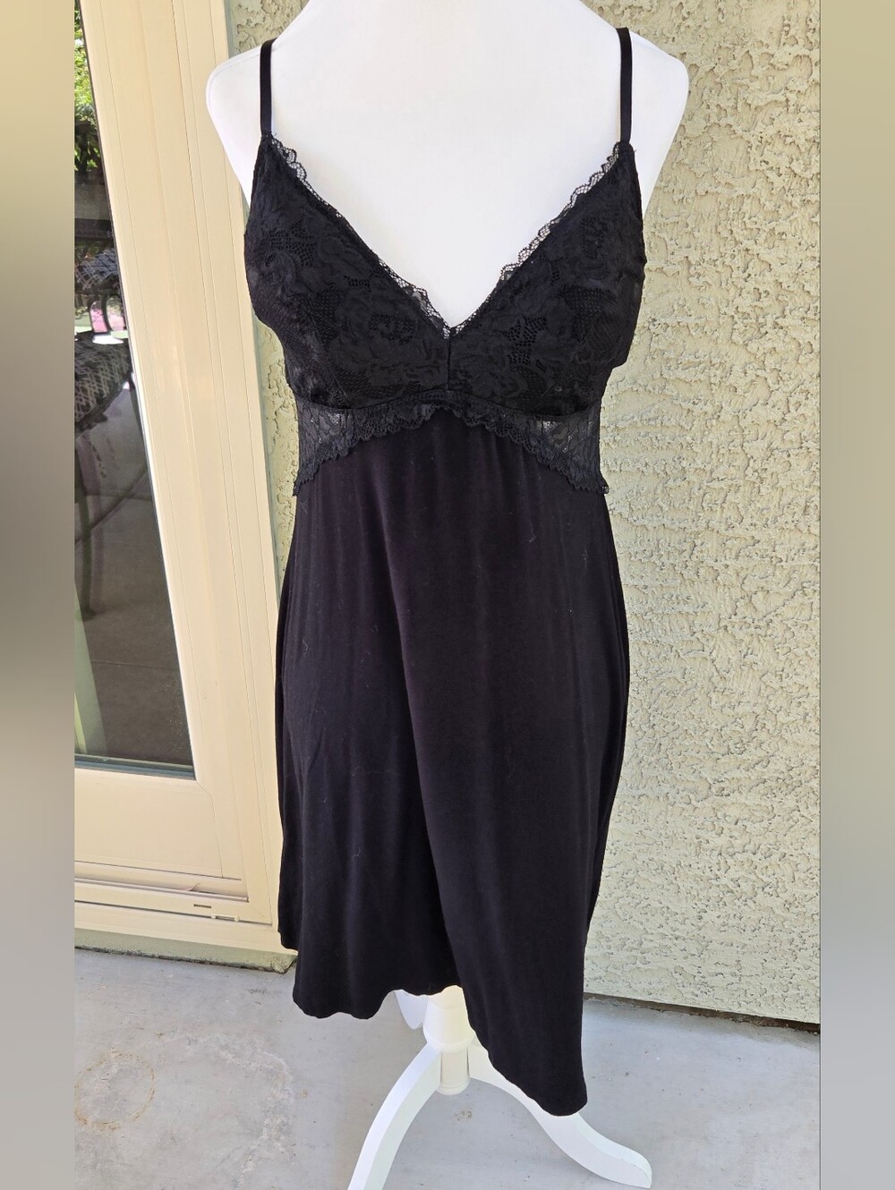 Adore Me Black Lace-Trim Slip Dress - Women Intimates & Sleepwear